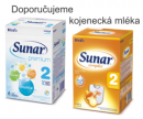 Doporučujeme kojenecká mléka SUNAR