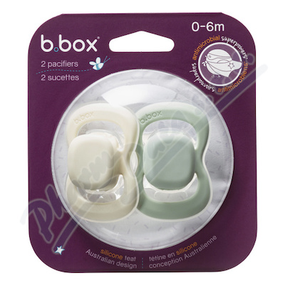 b.box Dudlík silikonový 0-6m sage&vanilla 2ks